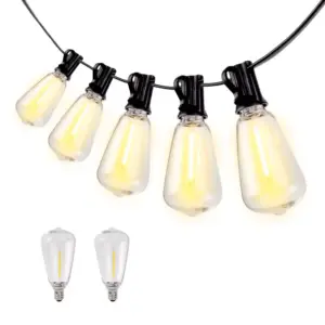 Outdoor String Lights LED st38 Dimmable Party Garland Globe Bulb String Lamp For Street Patio Garden Backyard Camping Decoration