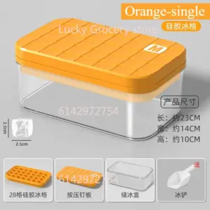 Large Capacity Silicone Ice Cube Tray Press-Type Ice Trays with Lid Stackable Ice Cube Trays Easy Drinks Coffee Cocktail Make
