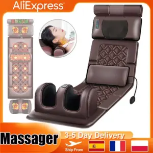 3D Electric Massage Mattress Adjustable Vibrating Heating Massager Cushion For Neck Back Foot Body Pain Stress Relief Body Relax