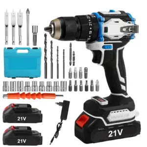 70N.m Multi-Function Impact Drill with 31-Piece Tool Set LED Light Rear Hammer Brushless Electric Drill for Makita 21V Battery