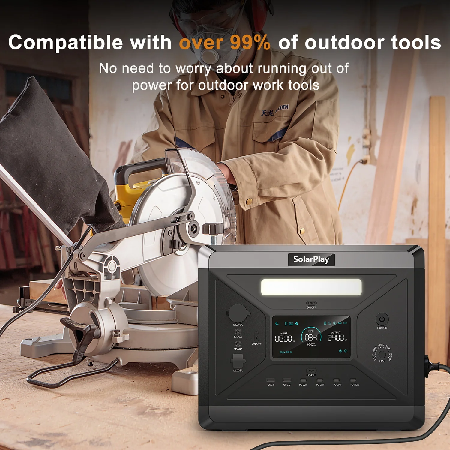 SOLARPLAY Q2501 Q2402M Portable Power Station 2160WH 2304WH LiFePO4 Battery with 2400W/2500W (4800W Peak) Solar Generator 14 kf A16e48c78999743408fe663acaed1514e0