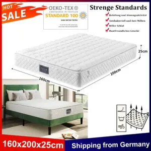 Anajqaqia 160x200cm Spring Mattress,7-Zone Cold Foam,with H3 Hardness,Oeko-Tex Certified,Quilted Microfiber Cover,25cm Thickness