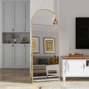 Rosahqnda Full length mirror floor mirror vanity mirror arched standing mirror for Bedroom Bathroom Living Room