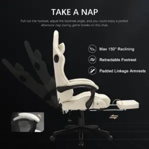 GTPLAYER Gaming chair Ergonomic Gaming armchair Desk chair PC Footrest loudspeaker Music Office chair up to 150kg 3 kf A45fdf97c10e94576a76d6ba49b5b748fy
