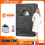 Full Body Home Steam Sauna Set 2L Large Steam Pot One Person Sauna Spa with Time Temperature Remote Control Detox Therapy