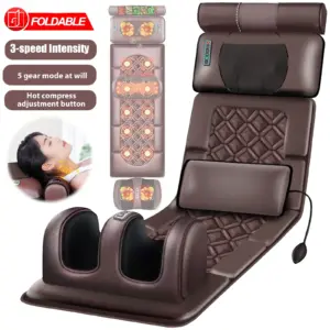 3D Electric Massage Mattress Adjustable Vibrating Heating Massager Cushion For Neck Back Foot Body Pain Stress Relief Body Relax