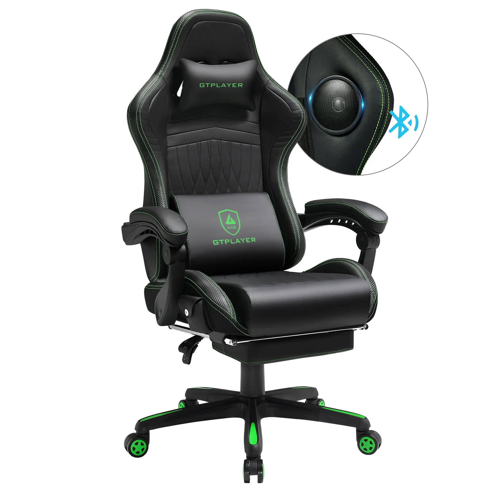 GTPLAYER Gaming chair Ergonomic Gaming armchair Desk chair PC Footrest loudspeaker Music Office chair up to 150kg 10 kf A5450f005de634fdcb69aa325e115a7b1N