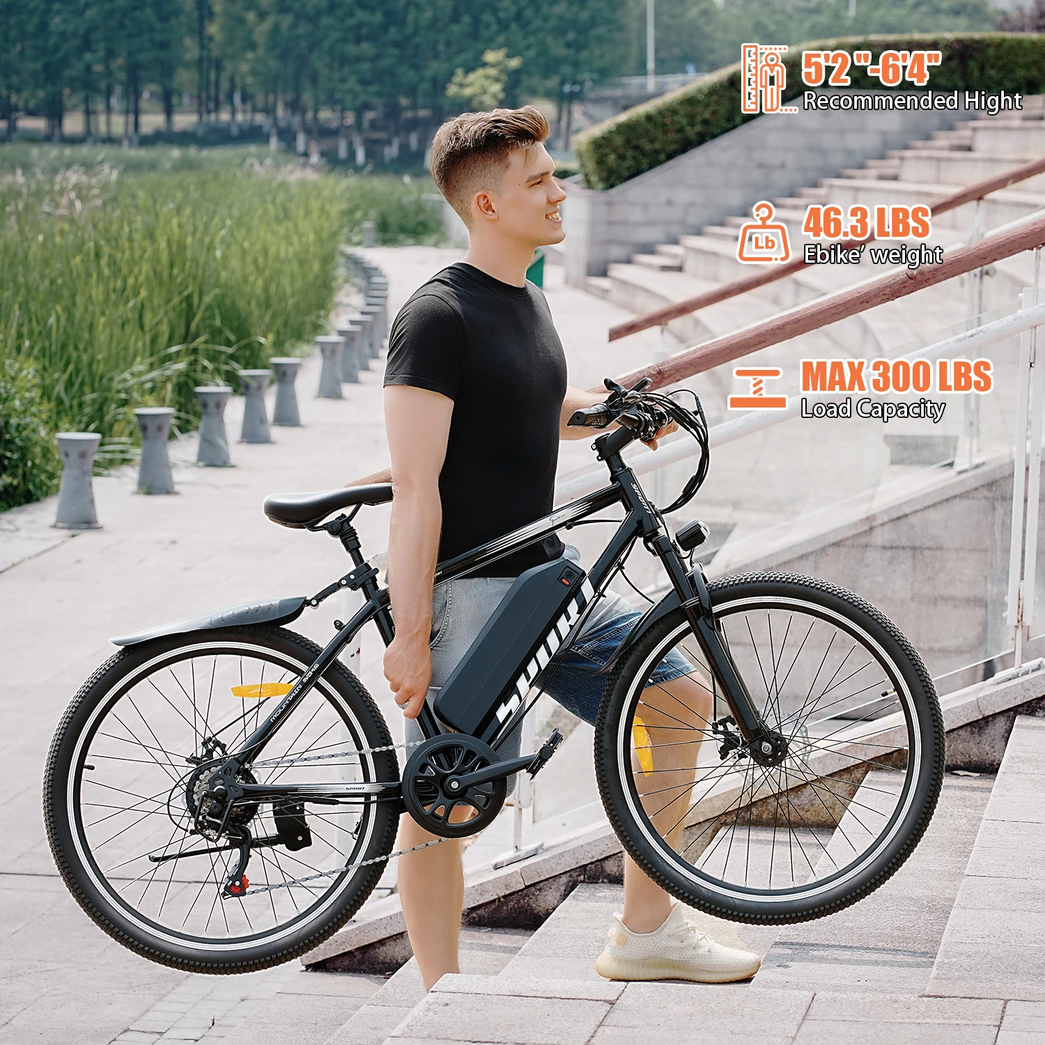 DEEPOWER G26 500W Electric Bike for Adults 48V 10AH Removable Battery Electric Bicycle 26" All-Terrain E-Bike with LCD Display 8 kf A5fb9a5f9464a44e1be0a86f7800aca2aA