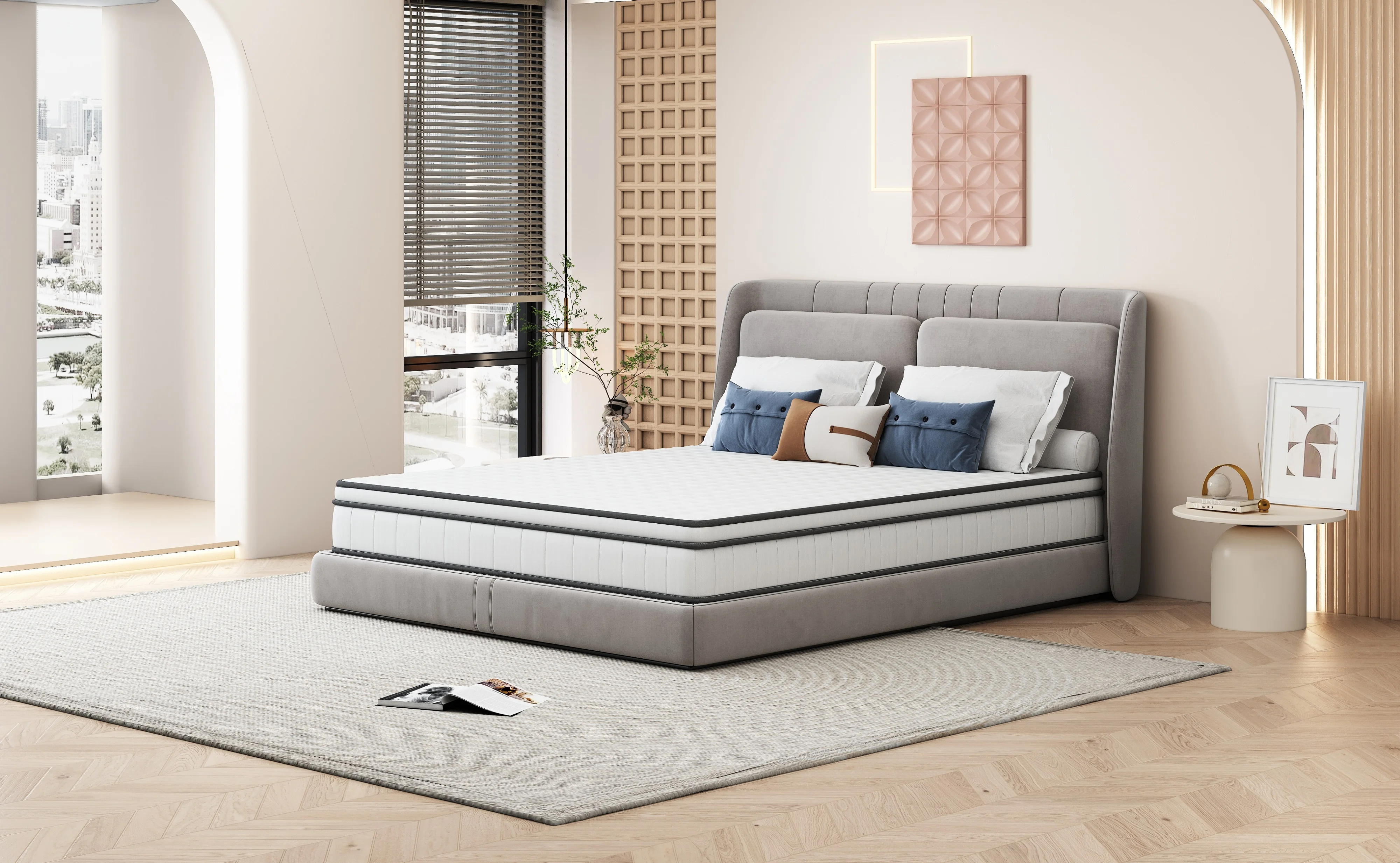 140x190 cm High-Density Memory Foam Mattress, Pocket Spring Mattress, 25 cm Height, 7-Zone Support, Ergonomic Design, Durable, Reversible, Medium Firmness, Breathable 3D Fabric, White 8 kf A6f030bb66d064633a2787188a02a4a9dq