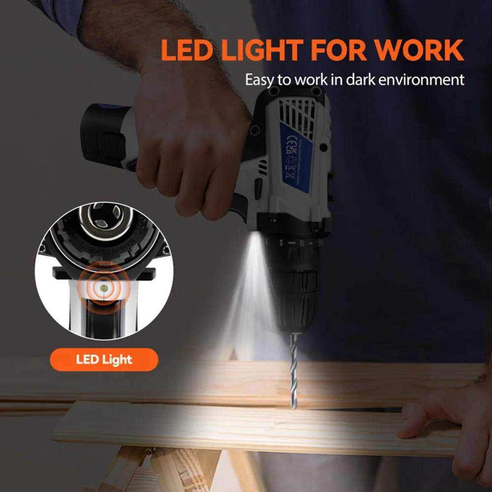 12V Cordless Electric Drill Set Dual-Speed 3/8Inch Keyless Chuck 45Nm Electric Screwdriver Hand Drill for Home DIY Electric Tool 8 kf A820c97d4c292459098fc53b6c9cb8d03M