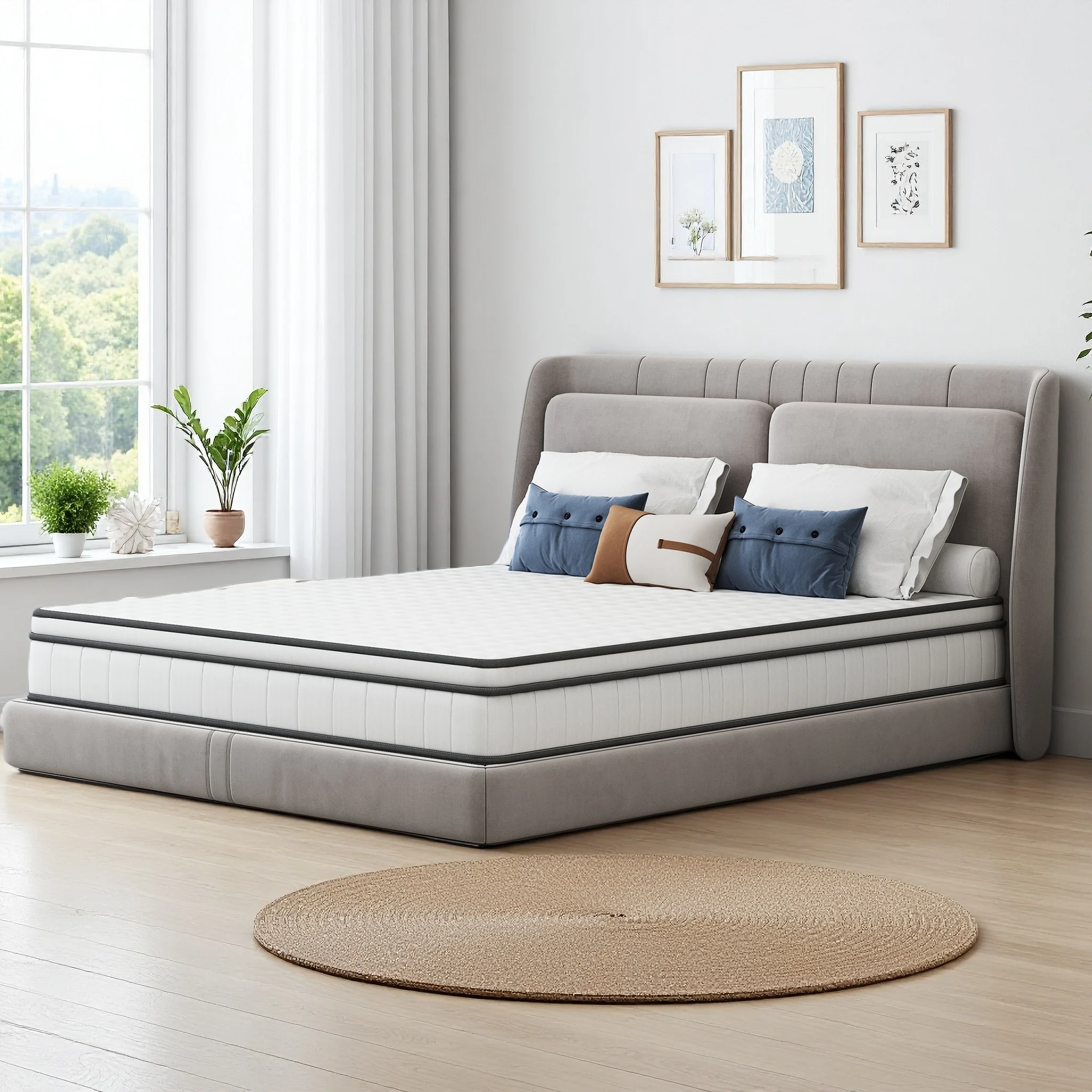 140x190 cm High-Density Memory Foam Mattress, Pocket Spring Mattress, 25 cm Height, 7-Zone Support, Ergonomic Design, Durable, Reversible, Medium Firmness, Breathable 3D Fabric, White 18 kf A863ab13e78504a18a8c9d92ad5e4c1c1U