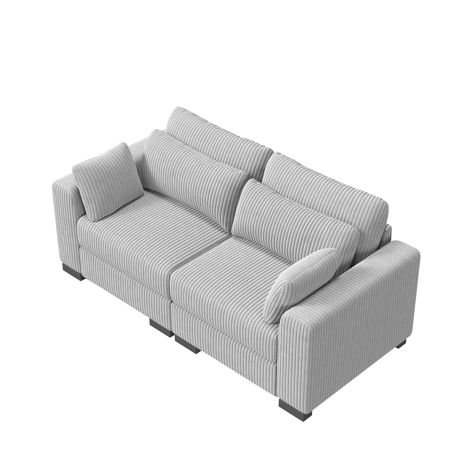 Anajqaqia Sofa Set, U-shaped Sofa, Modular Sofa, Upholstered Living Room Sofa, Storage-box Sofa, Corduroy Fabric, Gray 22 kf A8cd5f87535394e64be94aaf0bb20fd89F