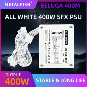 METALFISH SFX400W White Power Supply 220~230V Input Dual 6+2Pin PCIe Ports High Efficiency Silent PWM Fan Game Computer PSU
