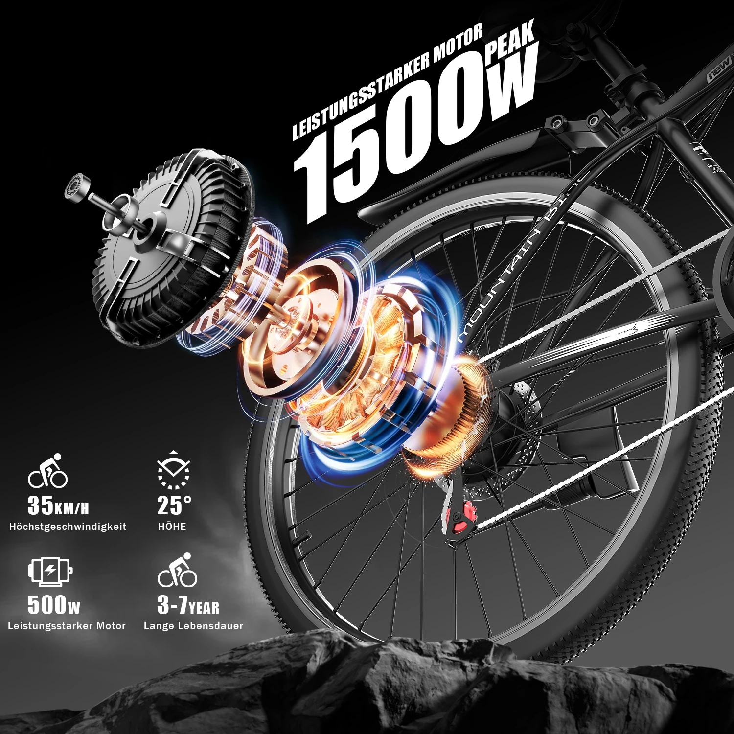 DEEPOWER G26 500W Electric Bike for Adults 48V 10AH Removable Battery Electric Bicycle 26" All-Terrain E-Bike with LCD Display 9 kf Aa3bb15e7ebd24e66b43d3454377b7b49D