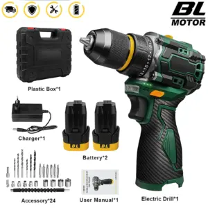 23 + 1 Torque Brushless Impact Drill Metal Ratchet Chuck Electric Screwdriver Cordless Electric Screwdriver DIY Power Tools
