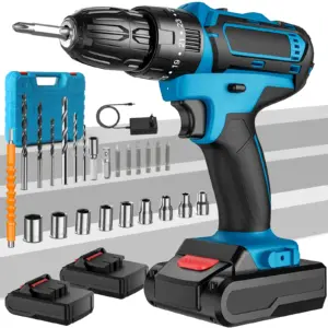 1350rpm Portable Cordless Power Drill 21V Lithium Drill 24 Piece Electric Tool Set Screwdriver 25+3 Torque