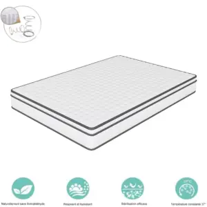 Comanlai 25cm Pocket Spring Mattress, Orthopaedic Barrel Medium Firm , Breathable 3D Mesh Mattress, 140x190/200 90x200/190