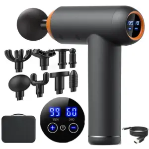 99 Gears Massage Gun Smart Fascia Gun Electric Neck Massager Tool for Body Massage Relaxation Fitness Muscle Pain Relief