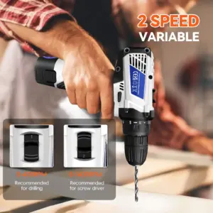 12V Cordless Electric Drill Set Dual-Speed 3/8Inch Keyless Chuck 45Nm Electric Screwdriver Hand Drill for Home DIY Electric Tool 2 kf Ac57d3d7a30c9493dbc8c2dd5de783298F