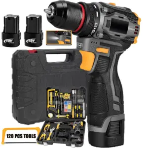 Brushless Electric Impact Drill with120Pcs Power Tool Combo Kits Cordless Drill Electric Screwdrive Home Household DIY Hand Tool