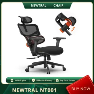 NEWTRAL Chair Standard NT001 Adaptive Lower Back Support Ergonomic Chair, Adjustable Armrest Headrest, Nylon Base, 350lbs Weight