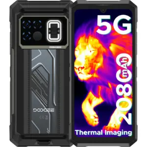 Globalna wersja DOOGEE Fire 6 Max 5G Wytrzymały telefon Ekran 6,72 cala 8 GB RAM 256 GB ROM Podwójna latarka Telefon z kamerą termowizyjną 20800 mAh