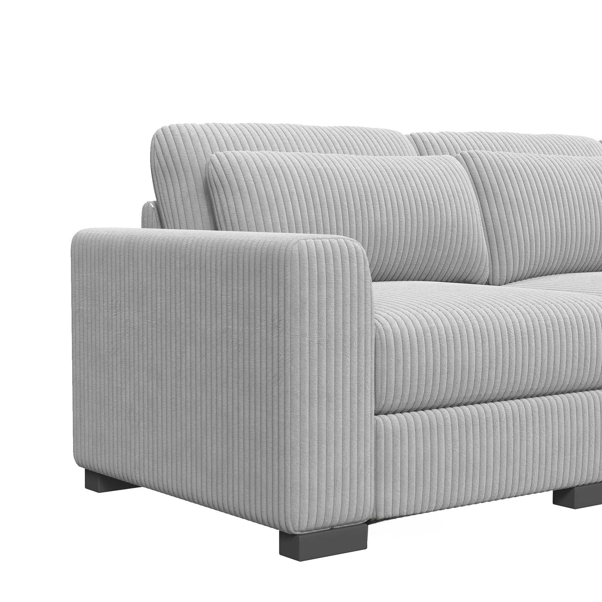 Anajqaqia Sofa Set, U-shaped Sofa, Modular Sofa, Upholstered Living Room Sofa, Storage-box Sofa, Corduroy Fabric, Gray 23 kf Adc367320cc7442d6983a42c7b9250862U