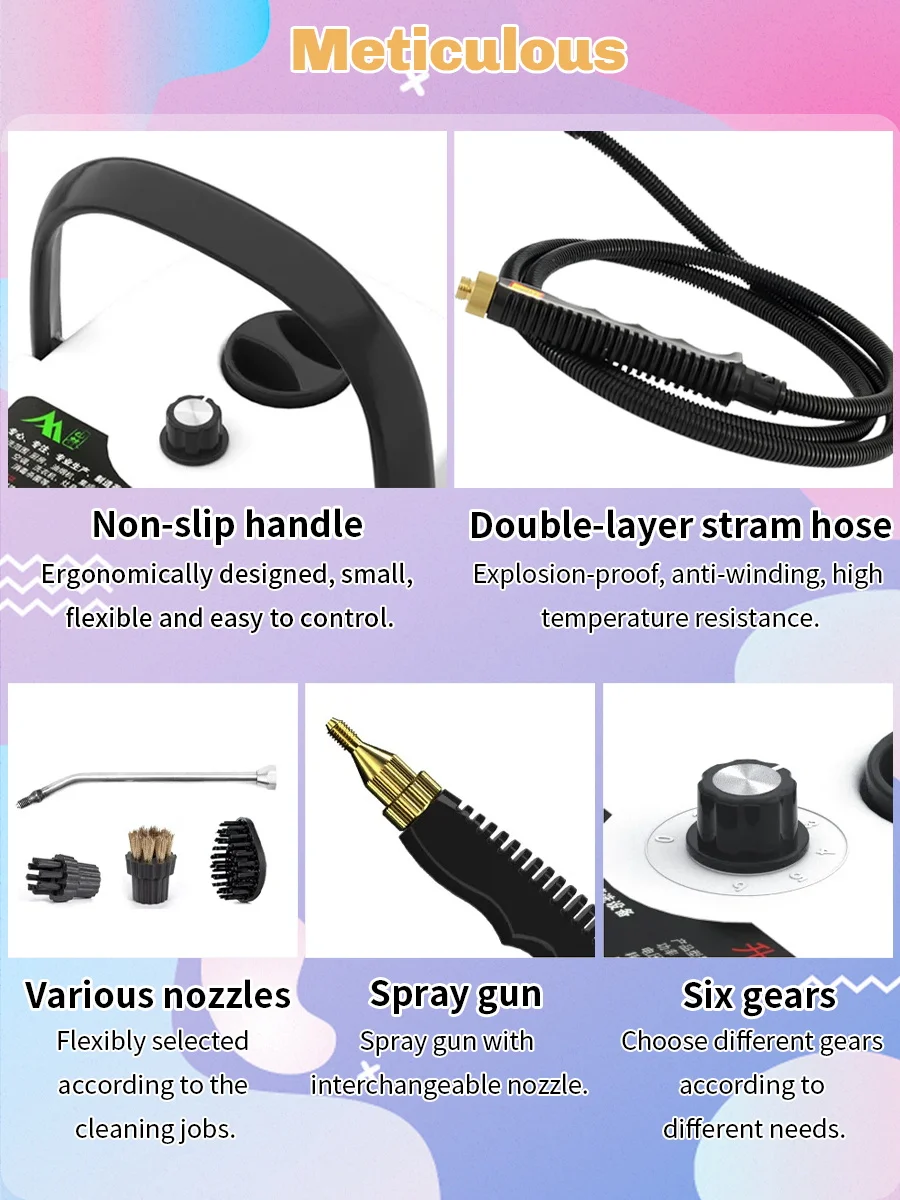 2500W Steam Cleaner High Temperature Sterilization Pressure Jet Washer Machine for Home Car Kitchen Air Conditizer 220V EU Plug 20 kf Adc56c0363914448a8bb2c813cd5c28d2i