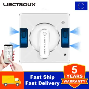 Window Cleaning Robot Liectroux YW509, 4-Way Water Spray,Home Glass Floor Wall Robot Window Cleaner,Strong Vacuum,Rimless Works