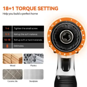 12V Cordless Electric Drill Set Dual-Speed 3/8Inch Keyless Chuck 45Nm Electric Screwdriver Hand Drill for Home DIY Electric Tool 6 kf Ae4325d81aa1c48d4aee68e7f09a5104dM