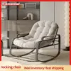 Comanlai Rocking Chair,Relaxing Chair,Rocking Chair for Indoor and Outdoor Use,with Padded Cushion and Metal Frame