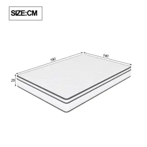 140x190 cm High-Density Memory Foam Mattress, Pocket Spring Mattress, 25 cm Height, 7-Zone Support, Ergonomic Design, Durable, Reversible, Medium Firmness, Breathable 3D Fabric, White 4 kf Aec0ceb045adc4b33b9ab0d932a5afff3l
