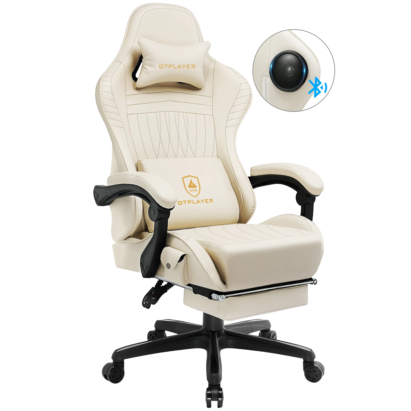 GTPLAYER Gaming chair Ergonomic Gaming armchair Desk chair PC Footrest loudspeaker Music Office chair up to 150kg 11 kf Af038971a53014c46b6bf21b48ef59754Y