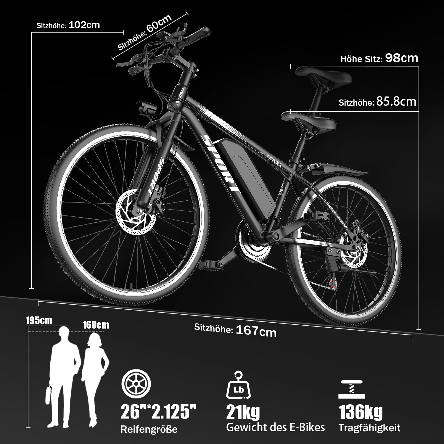 DEEPOWER G26 500W Electric Bike for Adults 48V 10AH Removable Battery Electric Bicycle 26" All-Terrain E-Bike with LCD Display 15 kf Af1b6bb3317e242babc853aba09531a5be