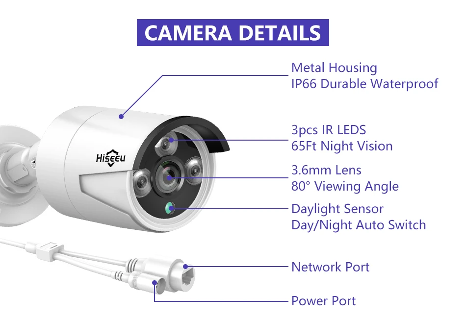 Hiseeu 5MP 3MP H.265 8CH POE Security Surveillance Camera System Kit Set Waterproof Audio Record IP Home CCTV Video NVR 24 kf H02171cebef5a4c95b78a974721ce477ec