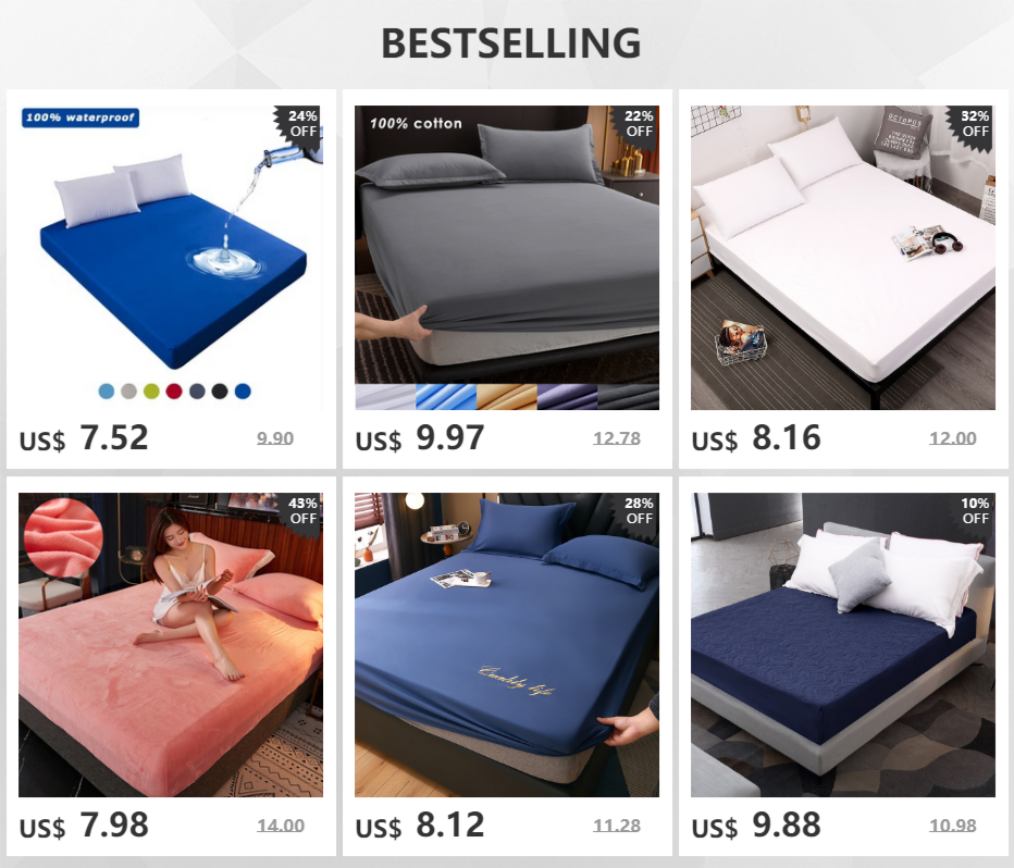 6-Sides Fully Enclosed Waterproof Mattress Cover with Zipper Dust-proof Fitted Sheet for Double Bed, Twin, Full, Queen, King 7 kf H0bd89581eb0542ef8885a894fd21a8985