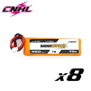 8PCS CNHL MiniStar HV 450mAh 3.8V 1S 70C Lipo Battery With PH 2.0 Plug for RC FPV Drone Mini Quadcopter Emax TinyHawk Happymo