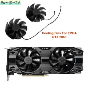 VGA Graphics Card Fans for EVGA GeForce RTX 2060 XC Ultra Gaming 6GB GDDR6 Dual HDB 06G-P4-2166-KB PLA09215S12H PLD09220S12HS