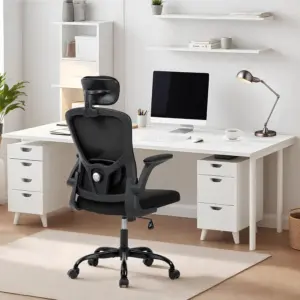 Office Computer Desk Chair Ergonomic Office Chair High-Back Mesh Home Office Chair With Adjustable Headrest And Lumbar Support
