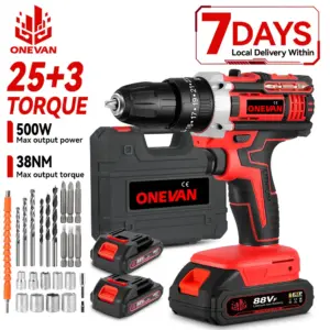 ONEVAN 500W Electric Impact Drill Set Hammer 38N.M Drill Cordless Screwdriver Woodworking Power Tools For Makita Battery Pin