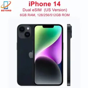 Unlocked iPhone 14 128GB/256GB ROM 6GB RAM 6.1' Original Super Retina OLED Face ID NFC A15 Bionic 5G Dual eSIM Mobile Phone