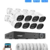 H.View 4K 5Mp 8Mp poe Cctv Security Camera System Home Video Surveillance Kit 8Ch Nvr Audio Outdoor Ip Camera xmeye app