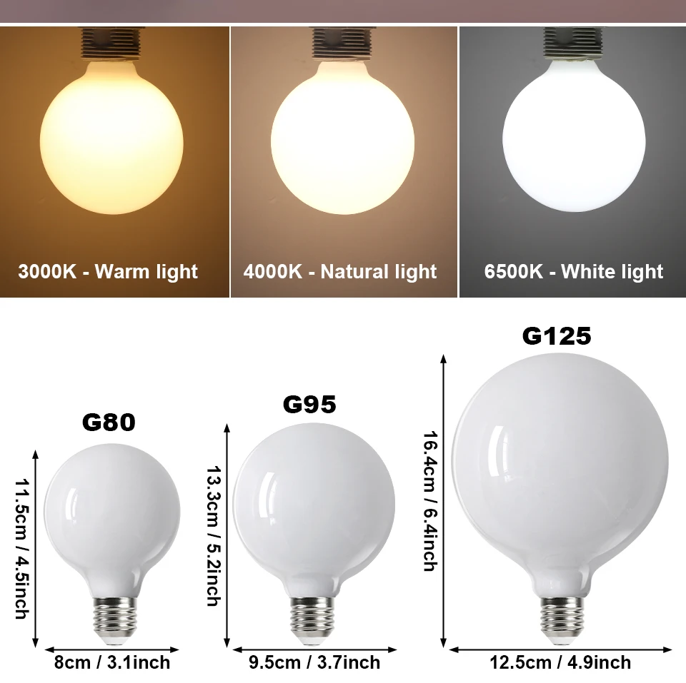 E27 LED Bulb AC 220V 110V G80 G95 G125 Energy Saving Global Light Lampada Ampoule LED Light Bulb Cold Warm White LED Lamp 8 kf S01eb71d8d2724c8392ca43b057c070750