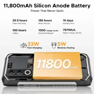 DOOGEE Blade20 Max Rugged Phone 36GB RAM(12+24) 1TB ROM Gemini AI 6.6" 120Hz 11800mAh Battery Android 15 Helio G100 Smartphones 5 kf S01ee9f3145ef4ad0a8fdd48822fb7b2ar