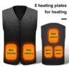 Durable Heating Vest Usb Winter Vest with Adjustable Gear Energy-saving Zipper Closure for Men Women Padded Windproof Waistcoat