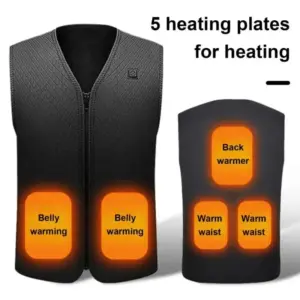 Durable Heating Vest Usb Winter Vest with Adjustable Gear Energy-saving Zipper Closure for Men Women Padded Windproof Waistcoat