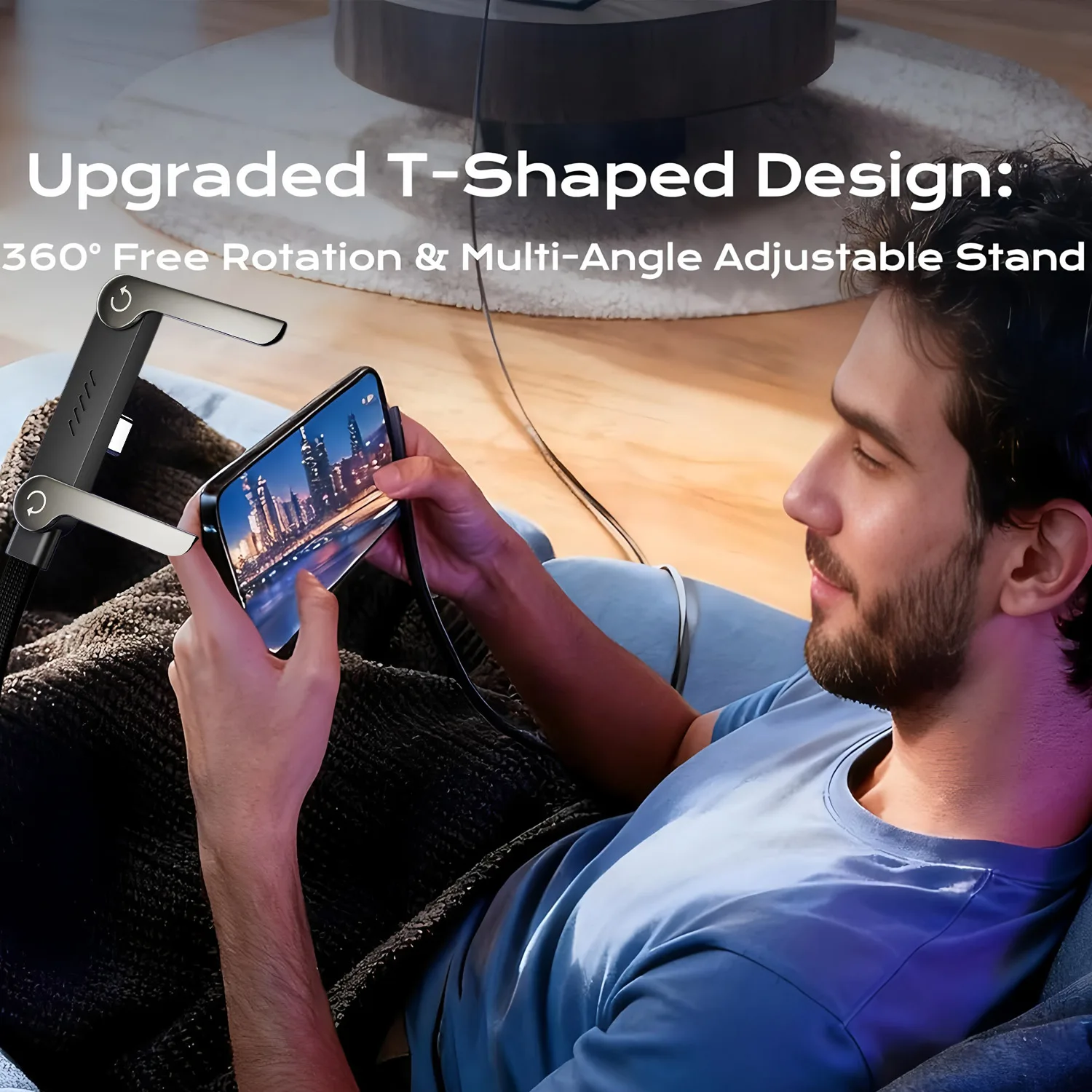 1.45m USB C Phone Chargers Stand Cable 240W Type C Fast Charging Cord For Phones Laptops Hide T Shaped Bracket Support 10 kf S0363e5be5cec473da458d4530838966f3