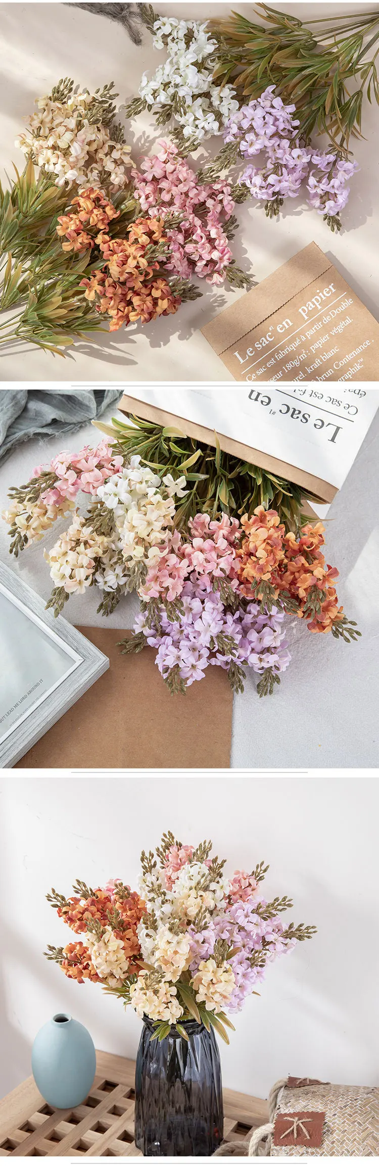 5 Head Hyacinth Artificial Flower INS Wind Simulation Flower Home Decoration Wedding Home Decoration Accessories Boda 10 undefined