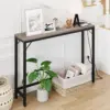 Narrow Console Table with USB Port Side Table Small Exhibition Table for Hallway Foyer Living Room