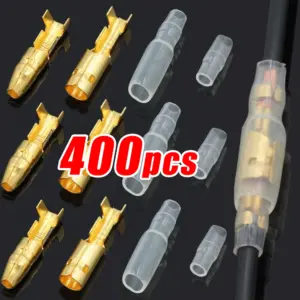 4.0 Bullet Quick Wire Connectors Kit with Insulated Sleeve Copper Male and Female Crimp Terminal Electrical Wire Connector Sets